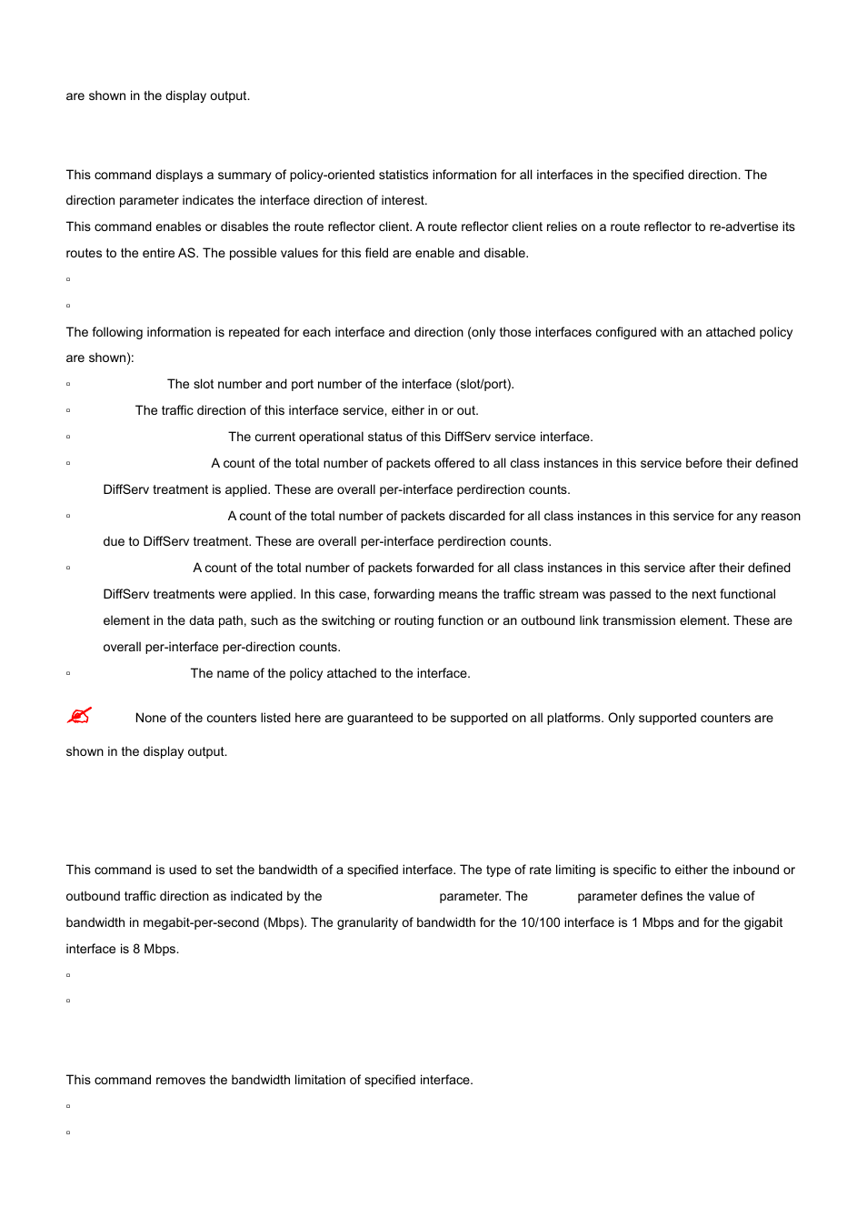 7 show service-policy, 8 rate-limiting commands, 1 rate-limiting | PLANET WGS3-24000 User Manual | Page 400 / 526