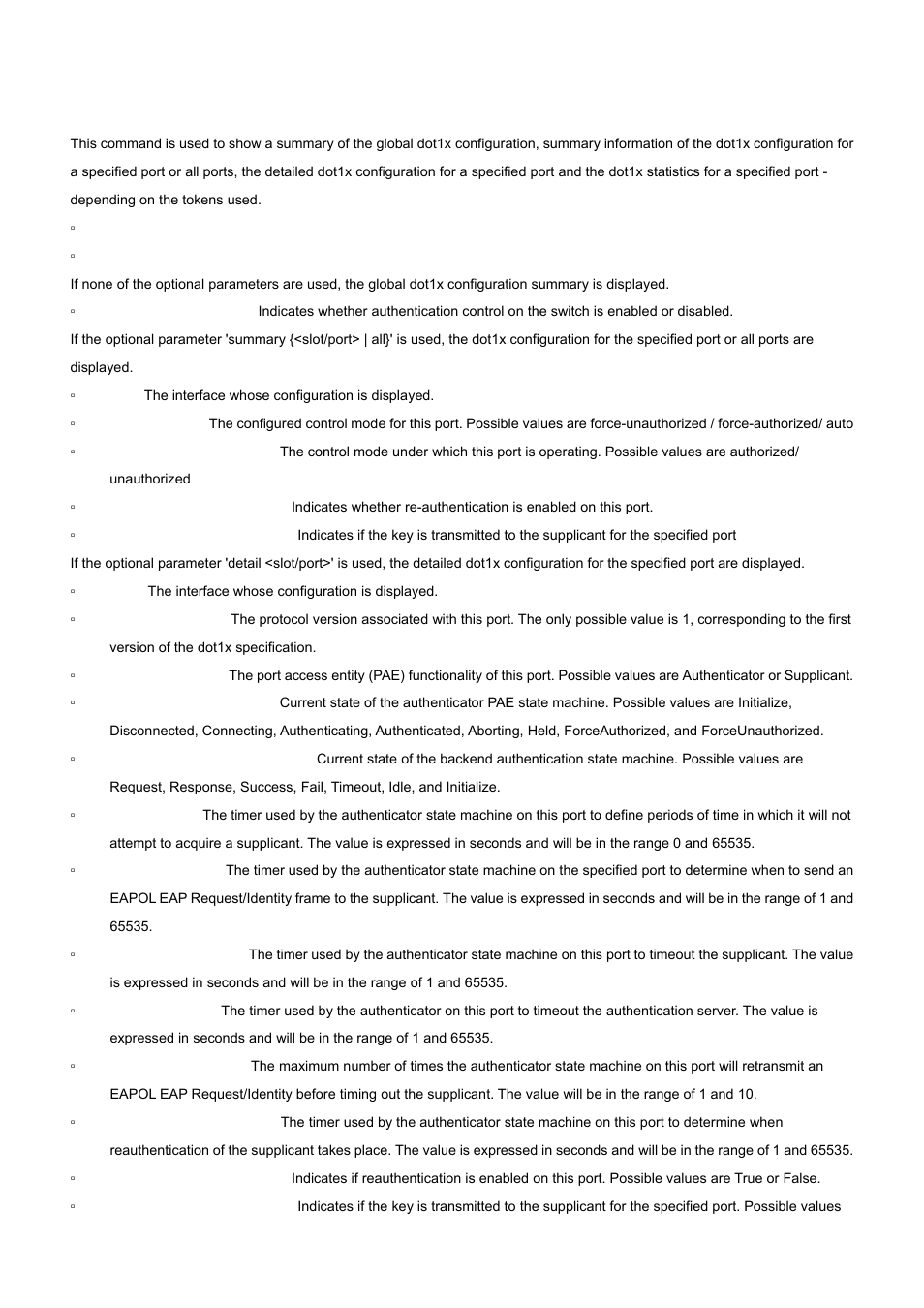 25 show dot1x | PLANET WGS3-24000 User Manual | Page 410 / 526