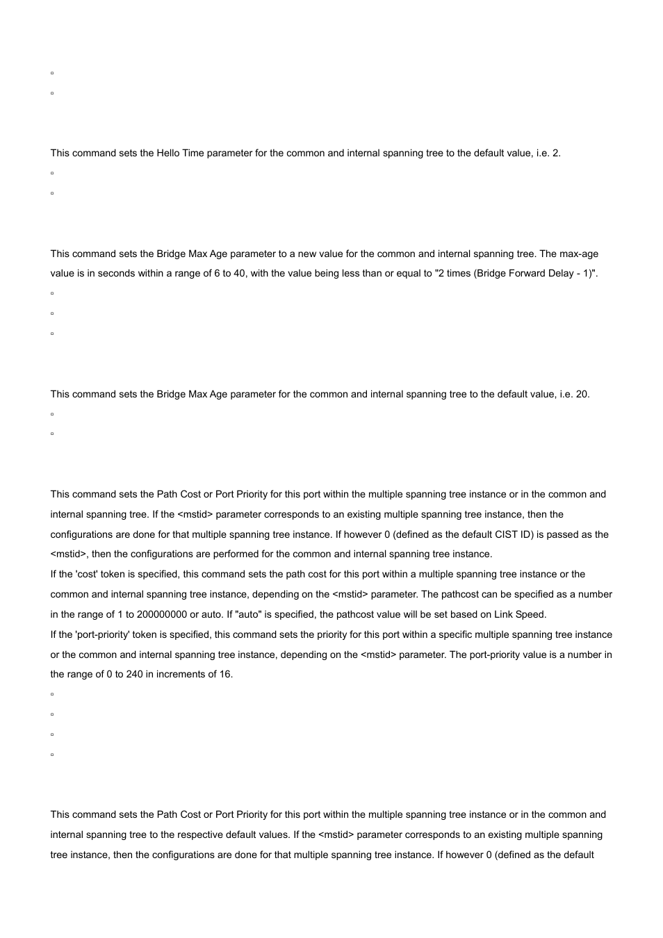 16 spanning-tree max-age, 17 spanning-tree mst | PLANET WGS3-24000 User Manual | Page 423 / 526