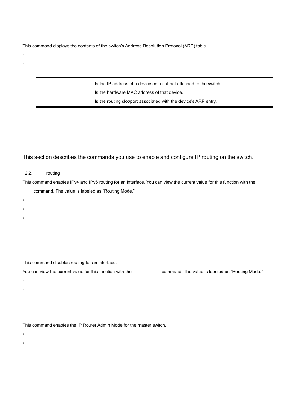 19 show arp switch, 2 ip routing commands, 2 no routing | 3 ip routing | PLANET WGS3-24000 User Manual | Page 431 / 526