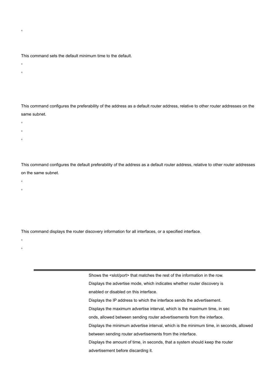6 ip irdp preference, 7 show ip irdp | PLANET WGS3-24000 User Manual | Page 442 / 526