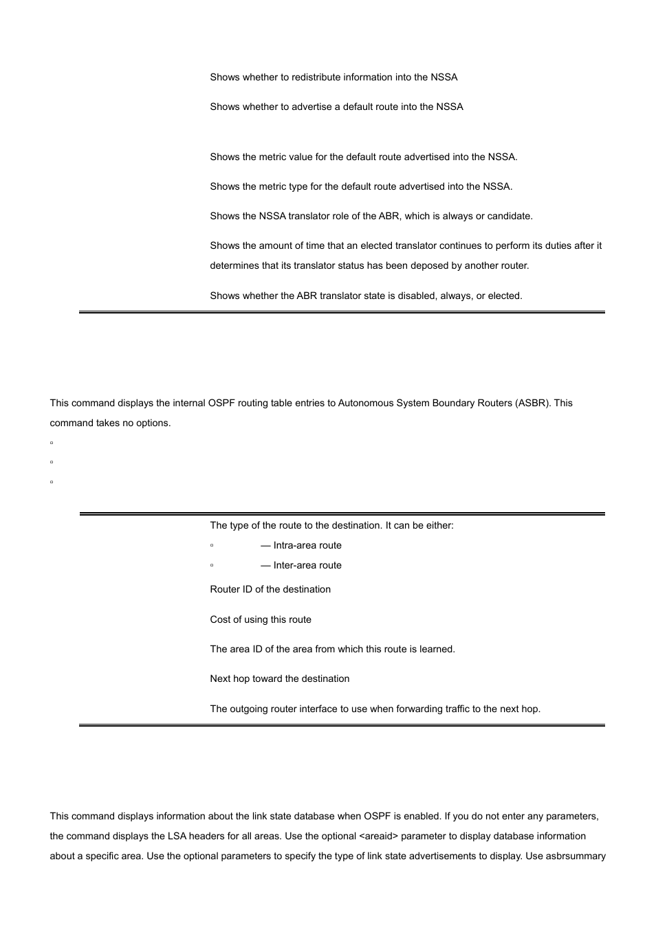 44 show ip ospf asbr, 45 show ip ospf database | PLANET WGS3-24000 User Manual | Page 467 / 526