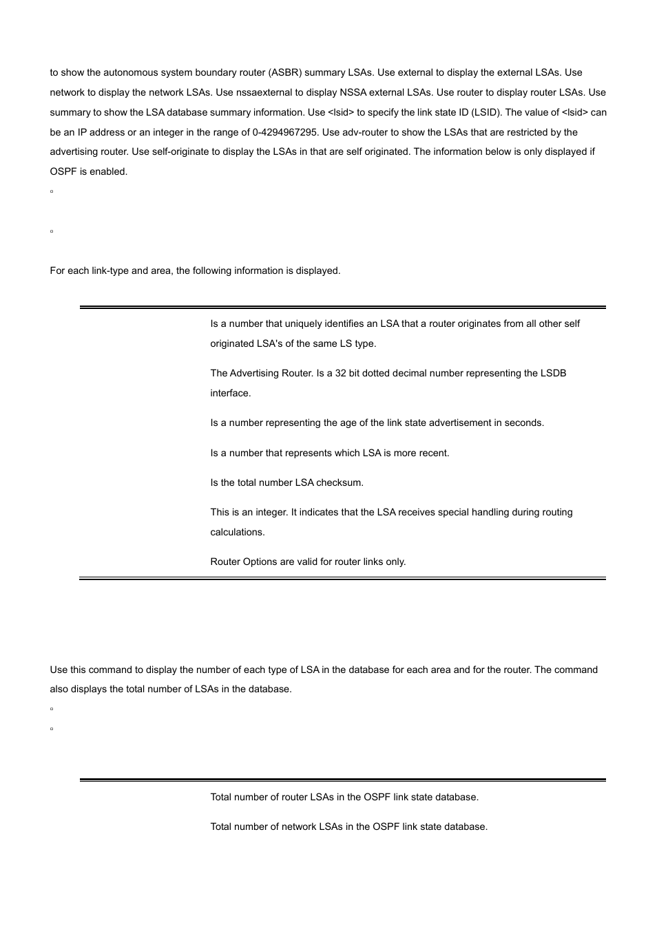 46 show ip ospf database database-summary | PLANET WGS3-24000 User Manual | Page 468 / 526