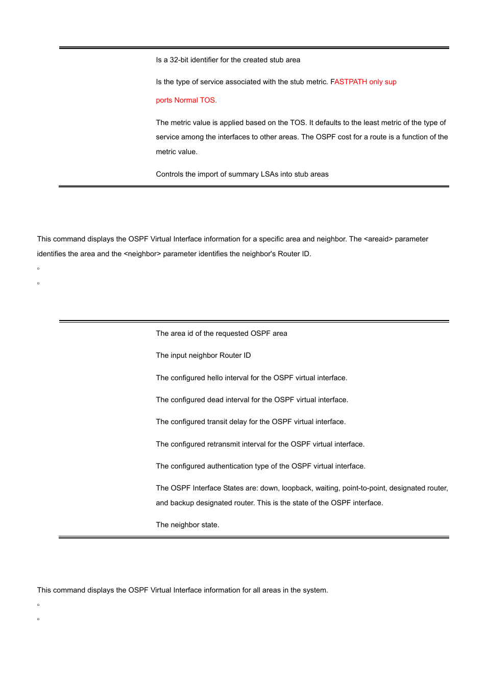 55 show ip ospf virtual-link, 56 show ip ospf virtual-link brief | PLANET WGS3-24000 User Manual | Page 476 / 526