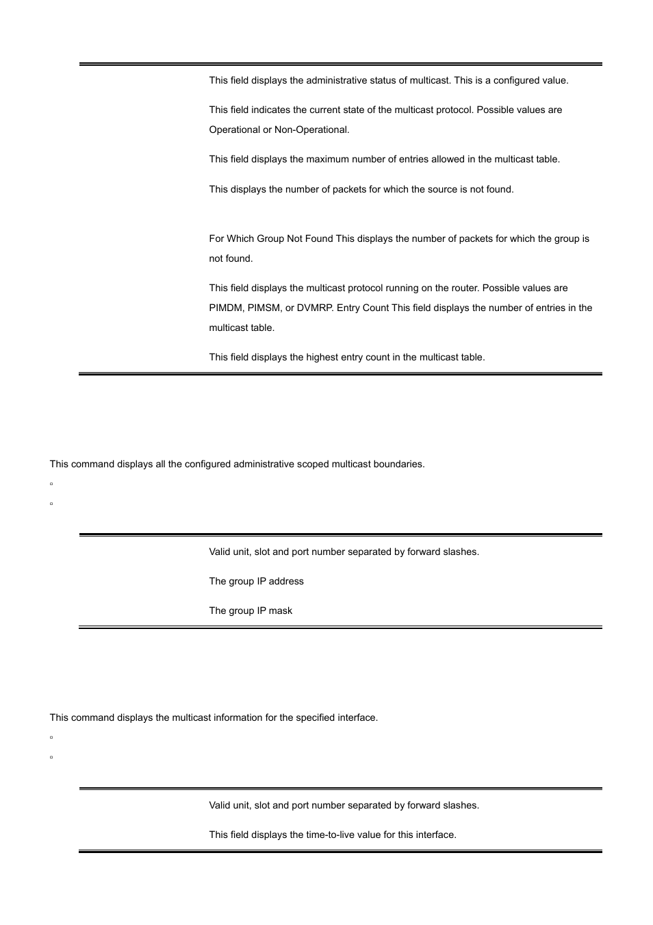 9 show ip mcast boundary, 10 show ip mcast interface | PLANET WGS3-24000 User Manual | Page 488 / 526