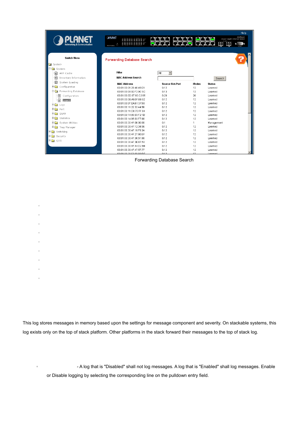 5 log | PLANET WGS3-24000 User Manual | Page 51 / 526