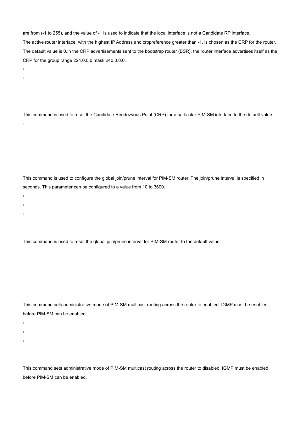 4 ip pimsm message-interval, 5 ip pimsm, No ip pimsm crppreference | No ip pimsm message-interval, No ip pimsm | PLANET WGS3-24000 User Manual | Page 511 / 526