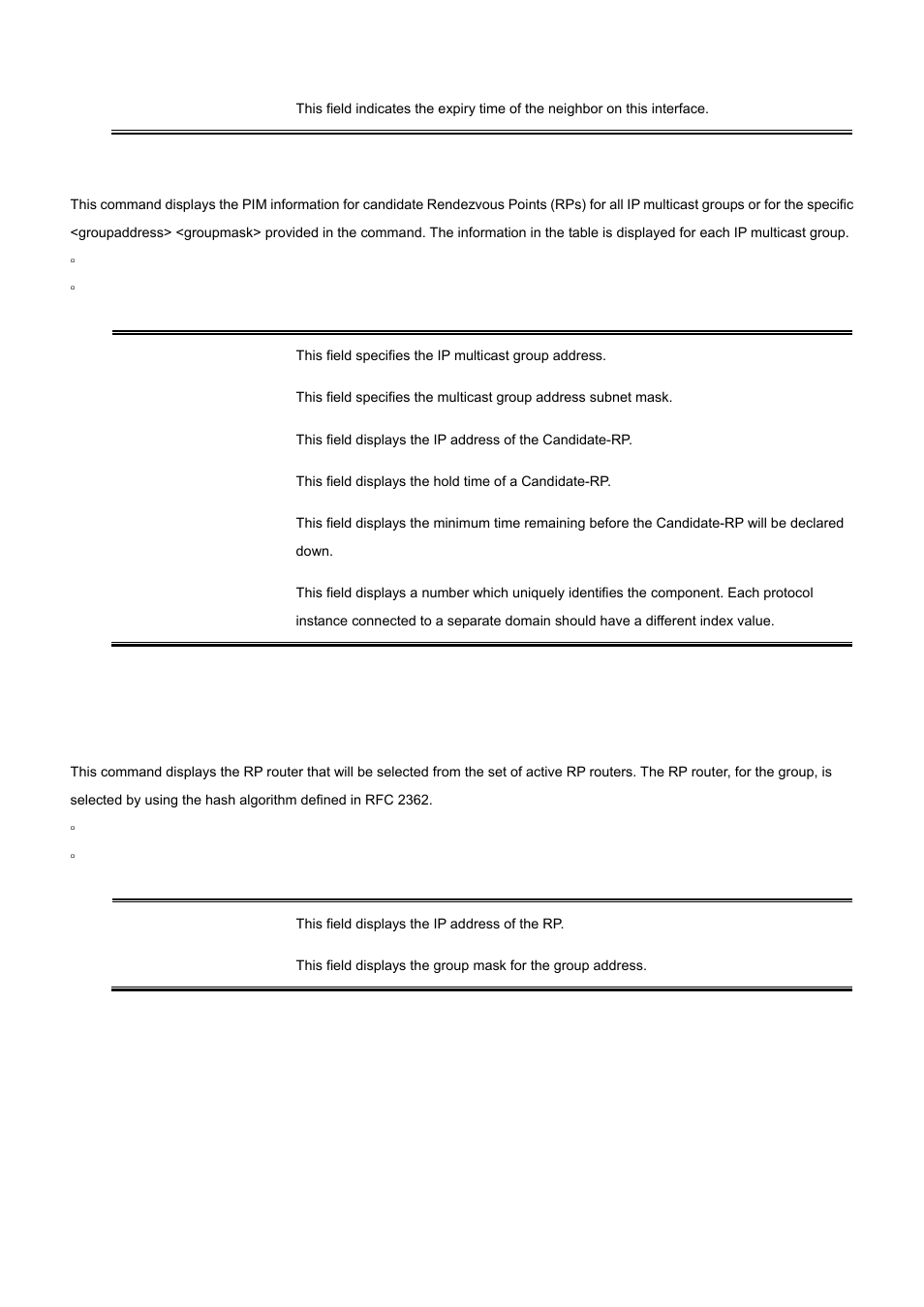 19 show ip pimsm rp, 20 show ip pimsm rphash | PLANET WGS3-24000 User Manual | Page 517 / 526