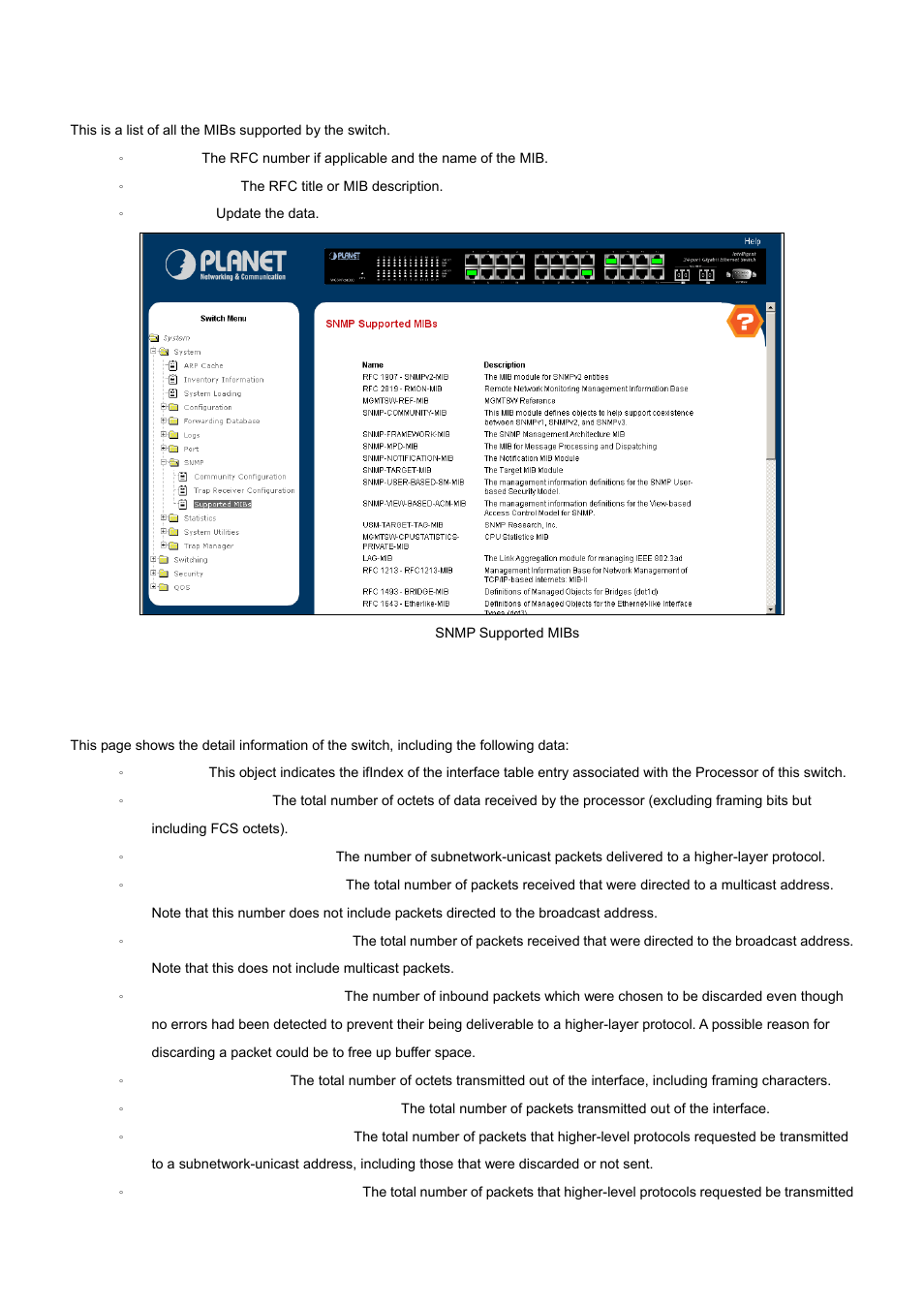 9 statistics | PLANET WGS3-24000 User Manual | Page 66 / 526