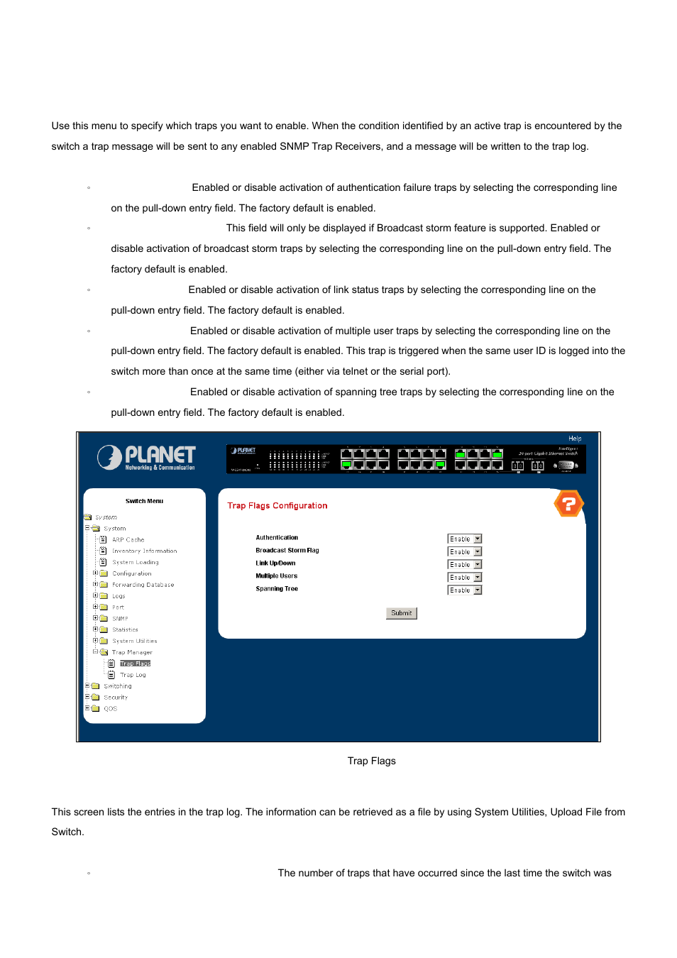 10 trap management | PLANET WGS3-24000 User Manual | Page 79 / 526