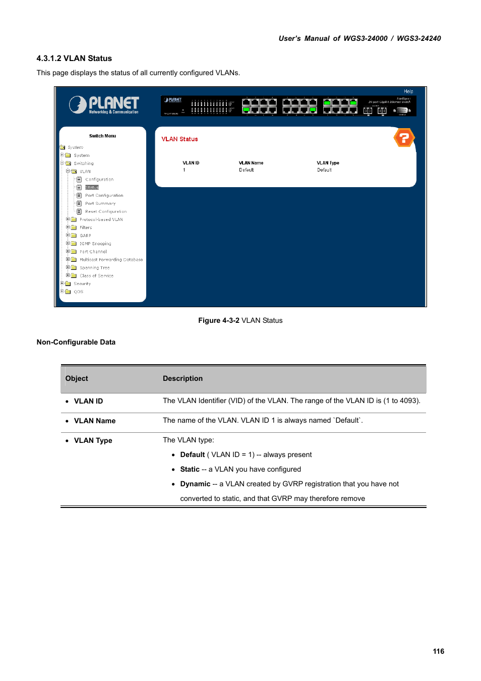 PLANET WGS3-24240 User Manual | Page 116 / 570