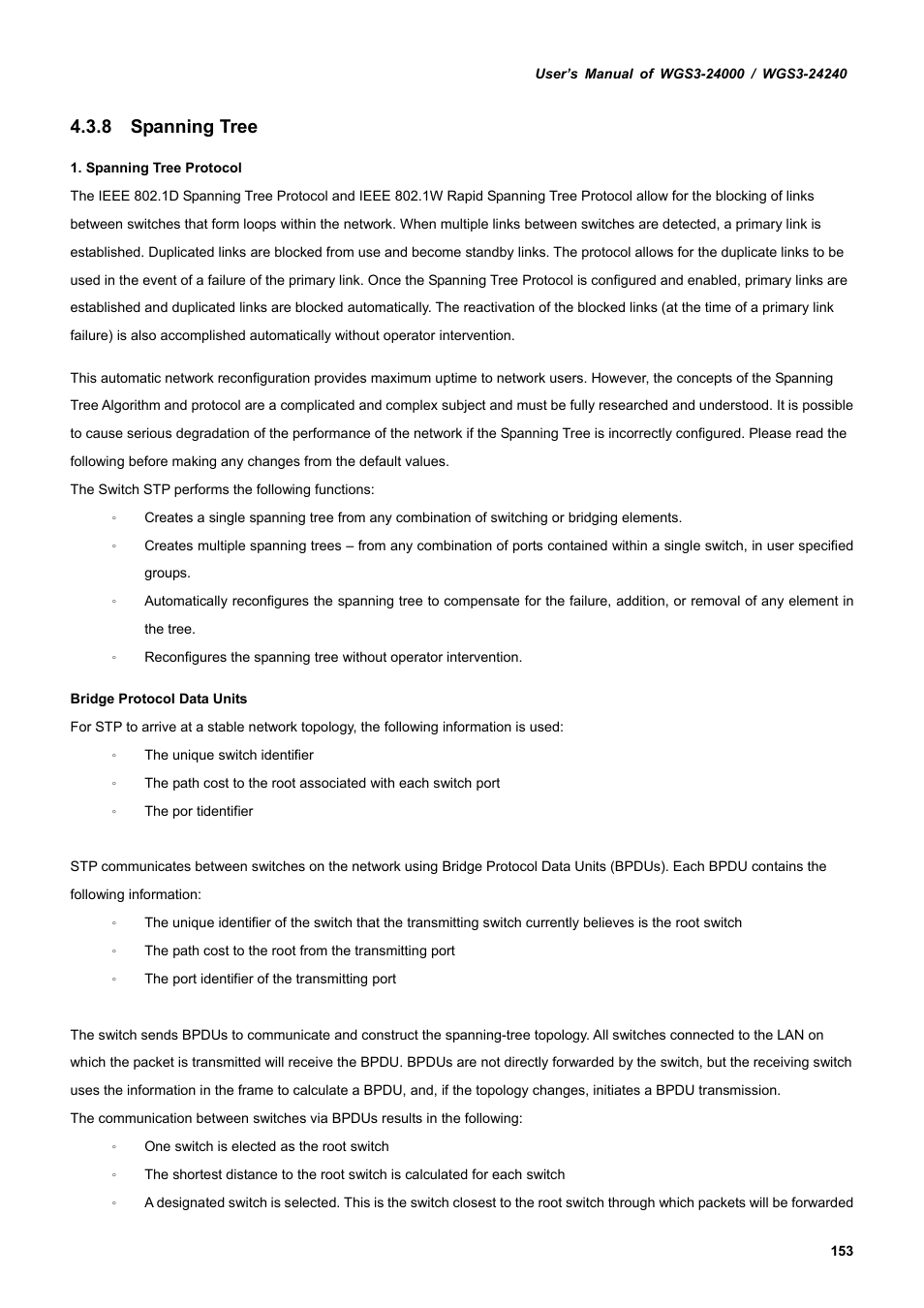 8 spanning tree | PLANET WGS3-24240 User Manual | Page 153 / 570