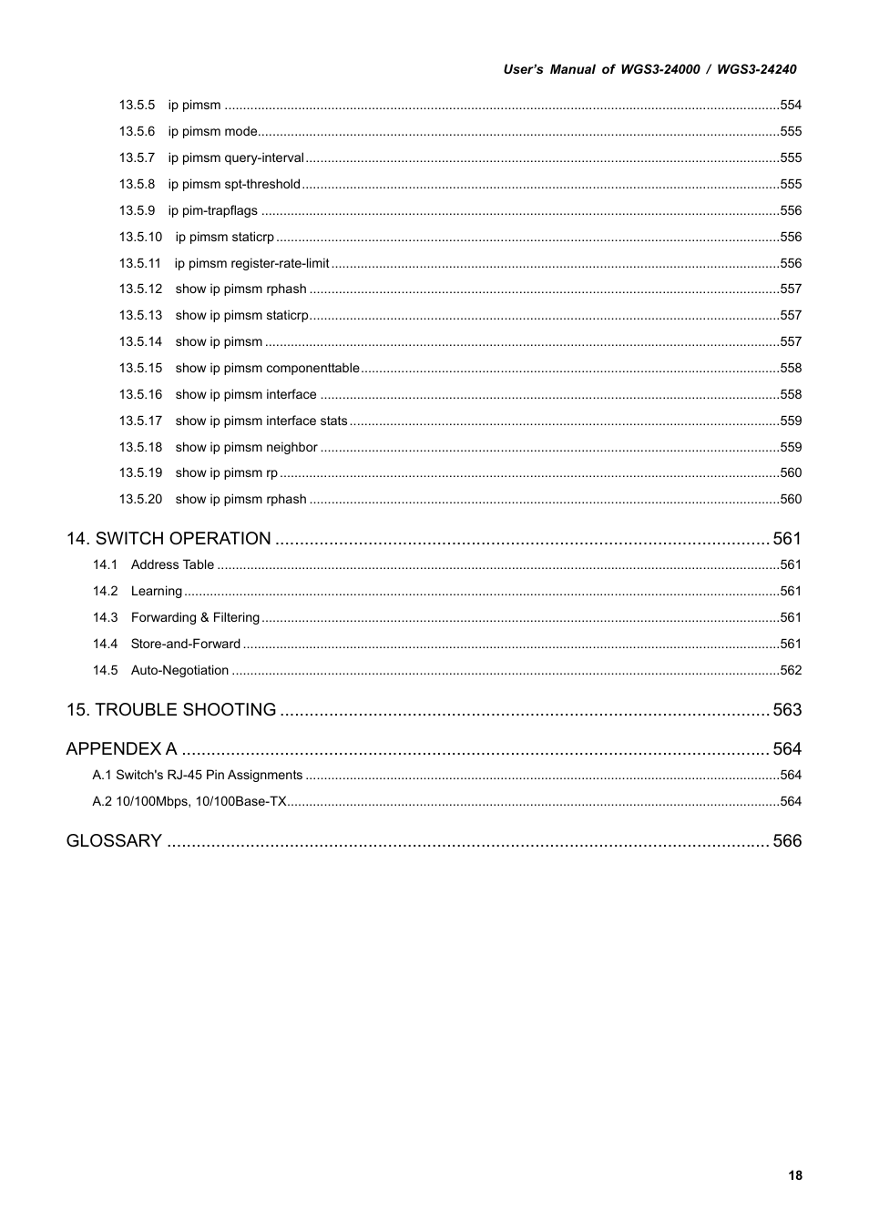 PLANET WGS3-24240 User Manual | Page 18 / 570