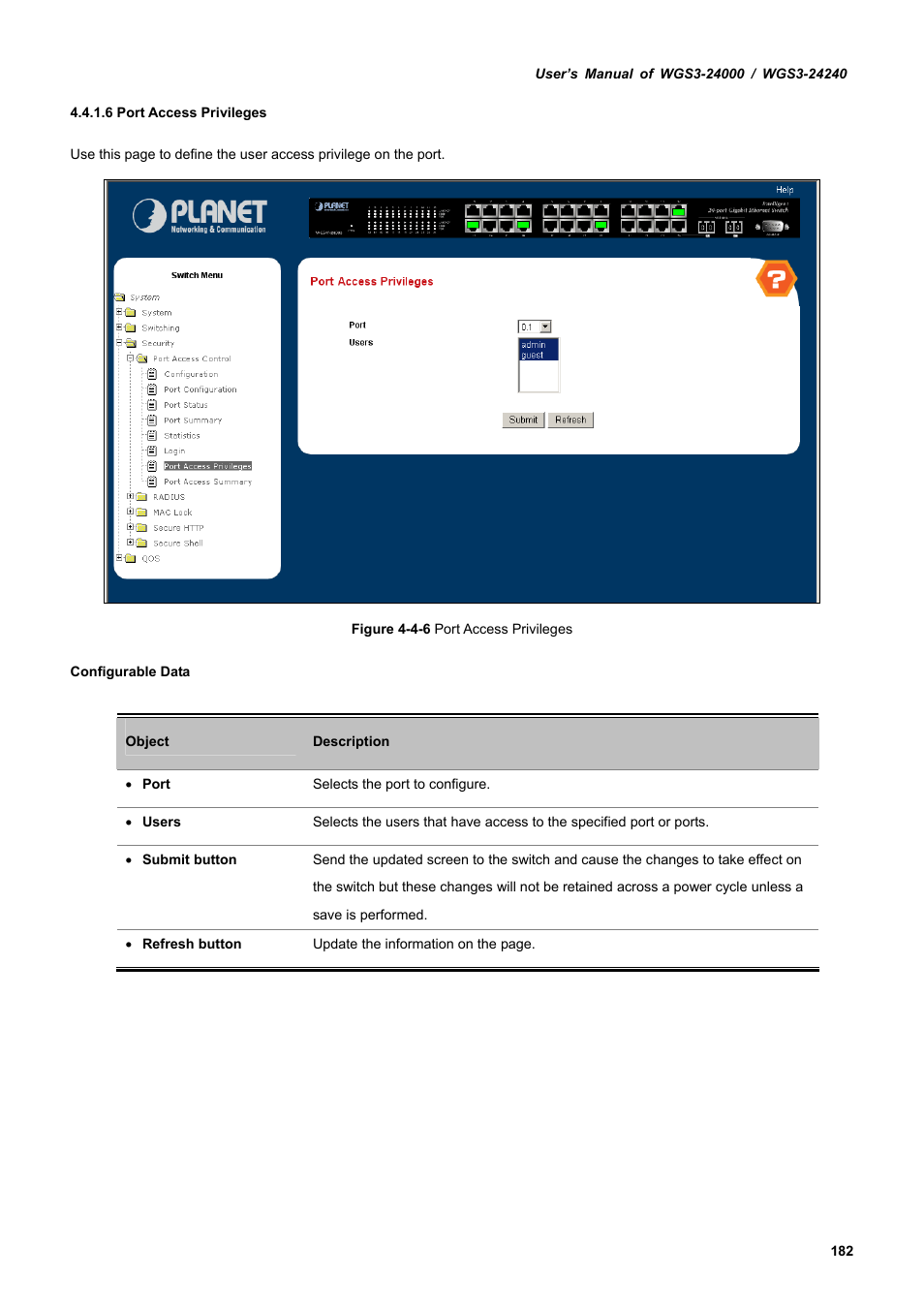 PLANET WGS3-24240 User Manual | Page 182 / 570