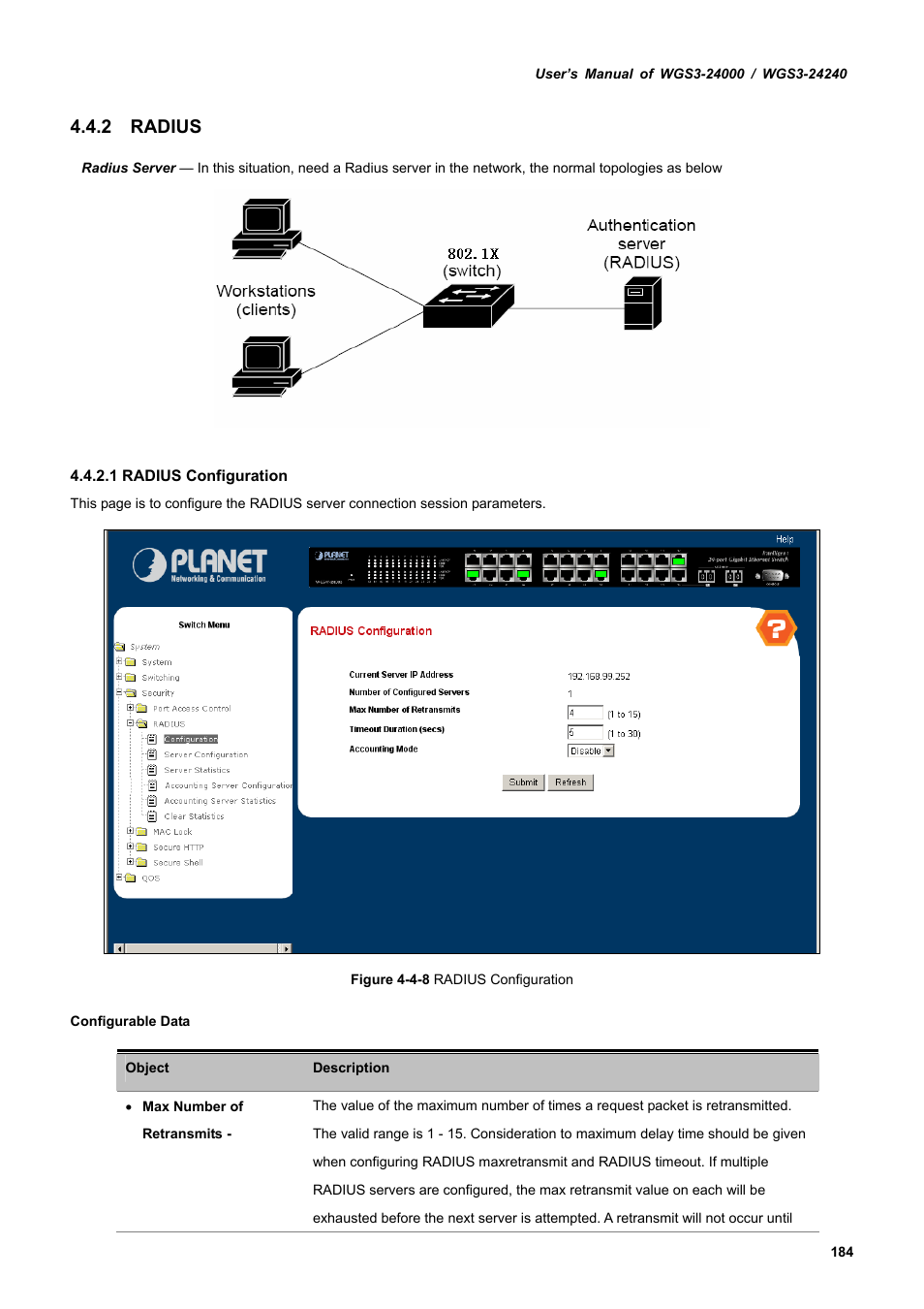 2 radius | PLANET WGS3-24240 User Manual | Page 184 / 570
