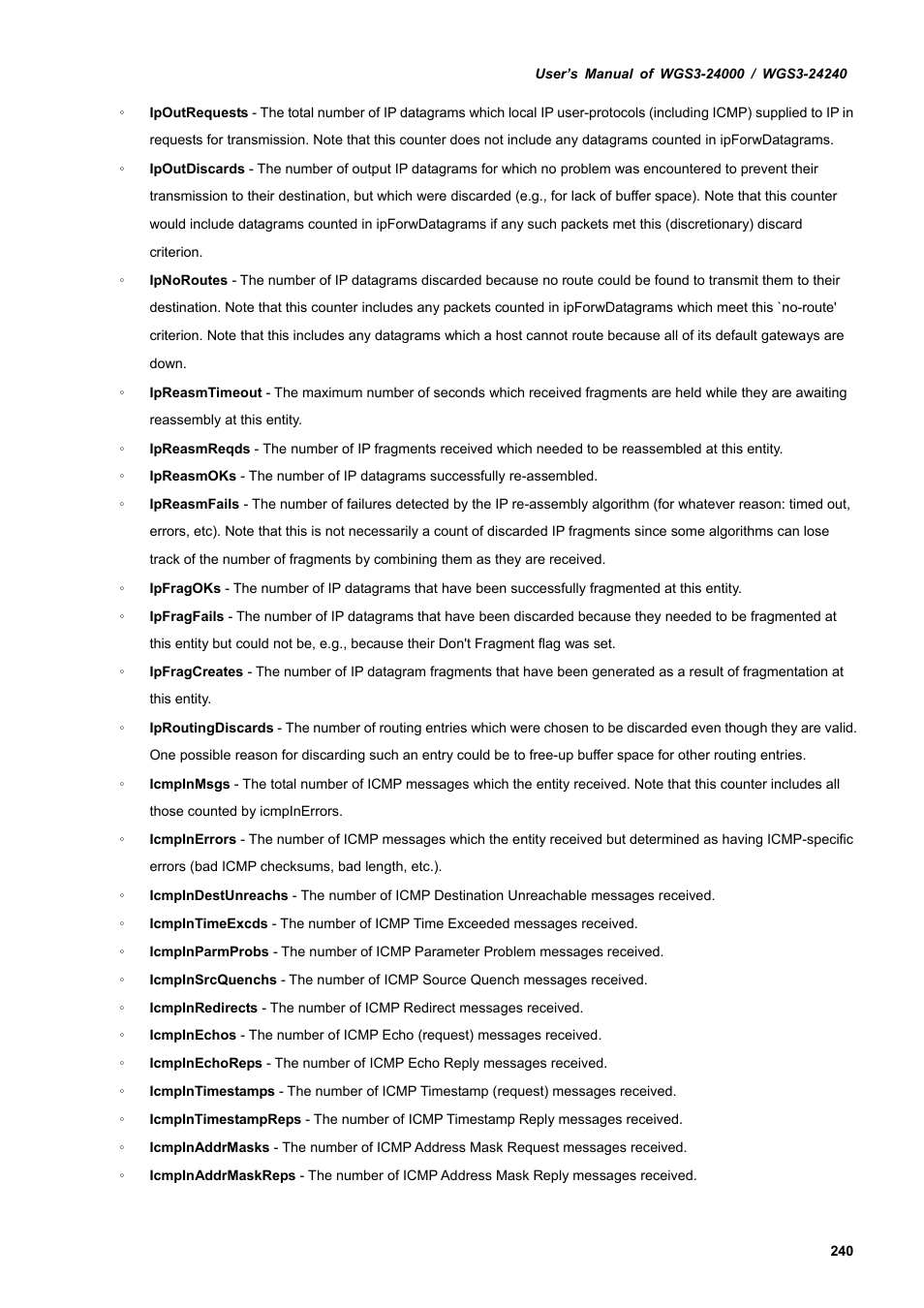 PLANET WGS3-24240 User Manual | Page 240 / 570