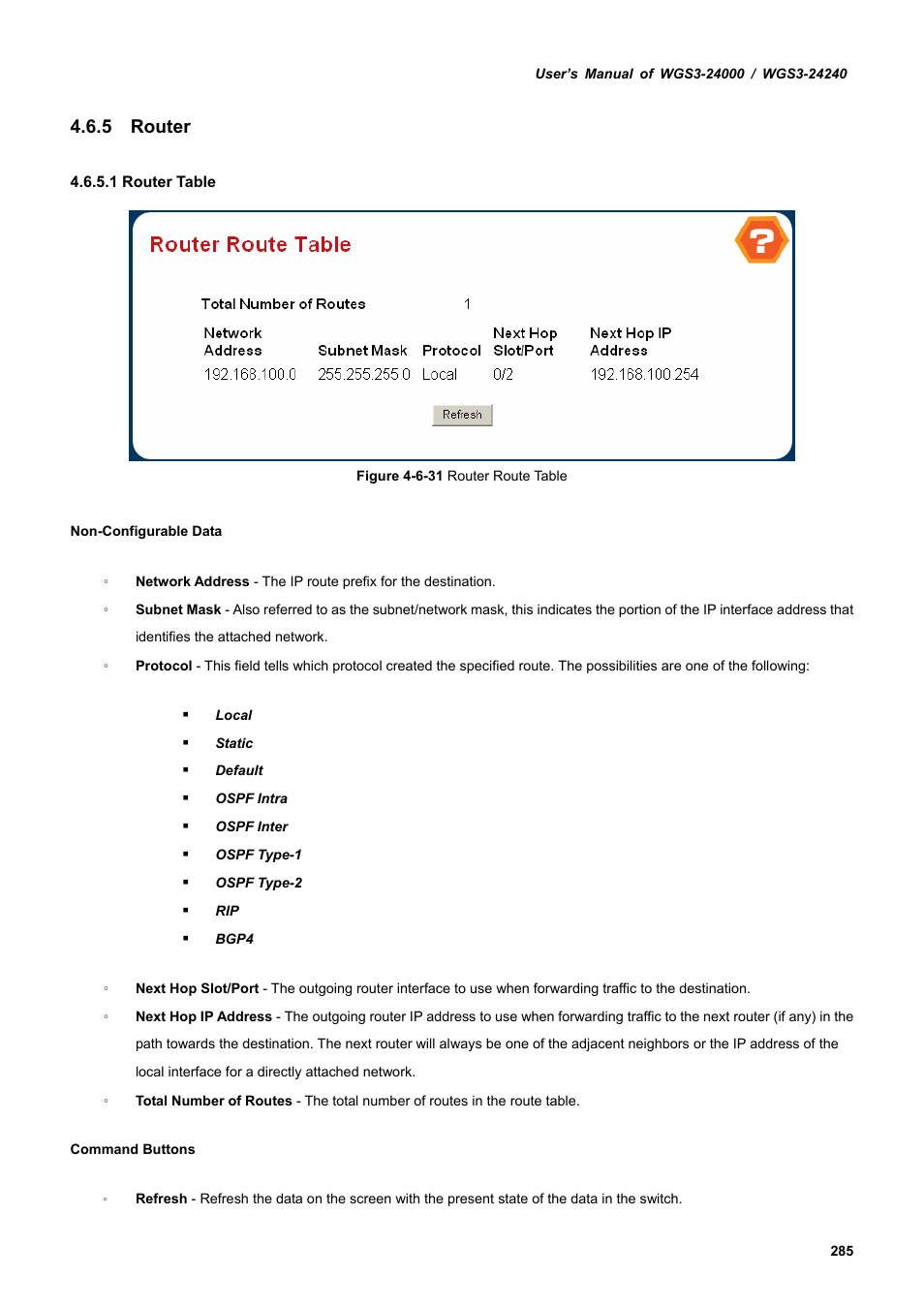 5 router | PLANET WGS3-24240 User Manual | Page 285 / 570
