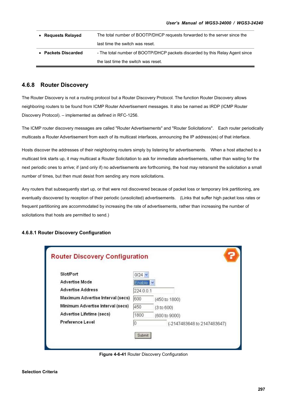 8 router discovery | PLANET WGS3-24240 User Manual | Page 297 / 570