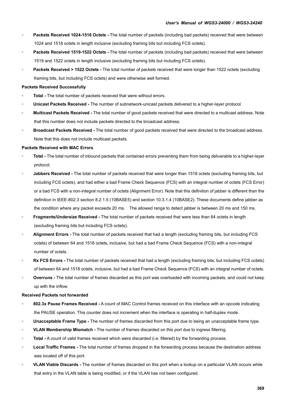 PLANET WGS3-24240 User Manual | Page 369 / 570