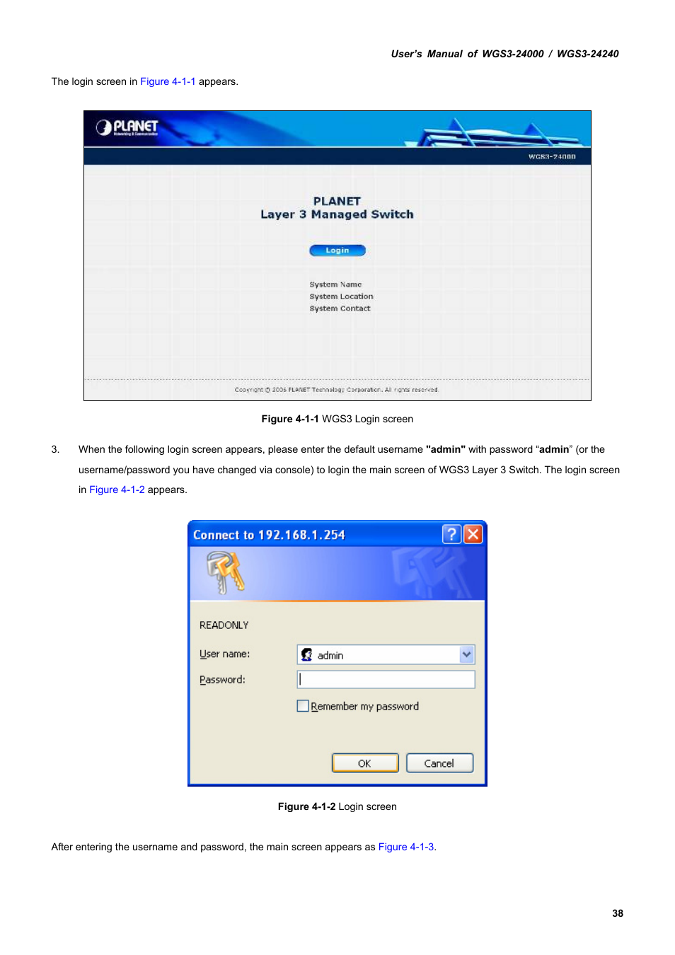 PLANET WGS3-24240 User Manual | Page 38 / 570