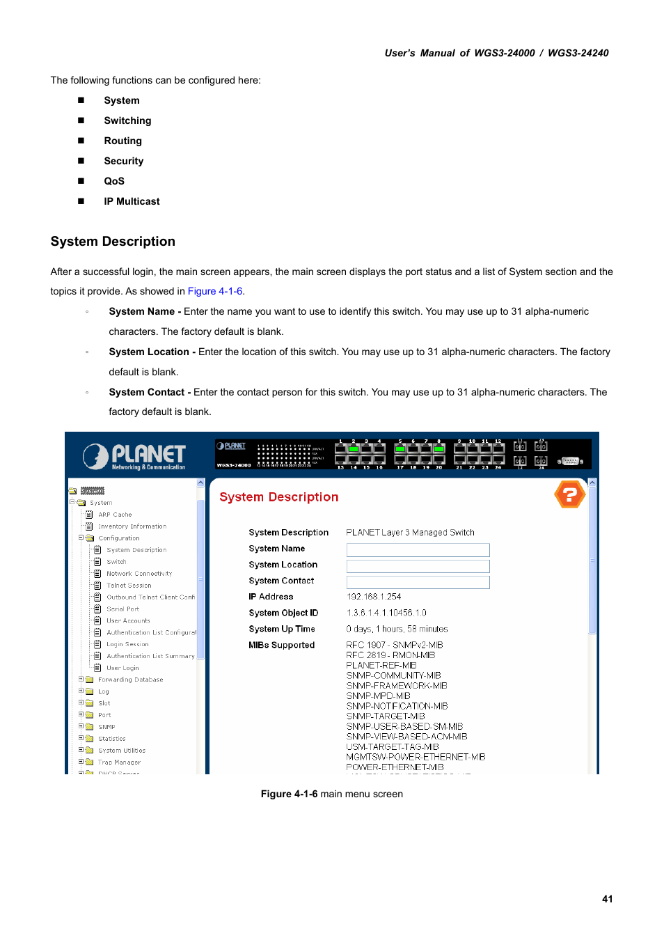 System description | PLANET WGS3-24240 User Manual | Page 41 / 570