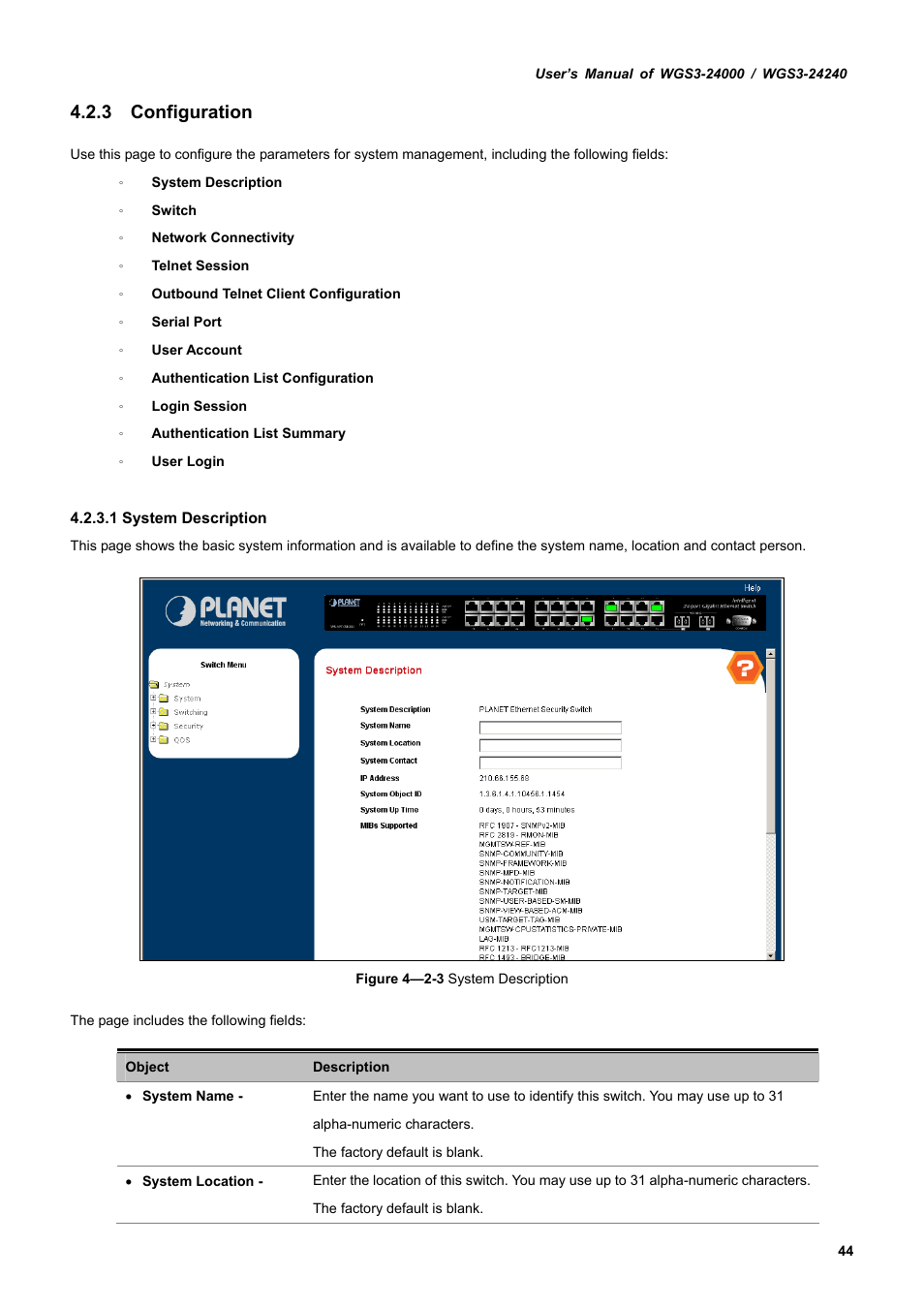 3 configuration | PLANET WGS3-24240 User Manual | Page 44 / 570