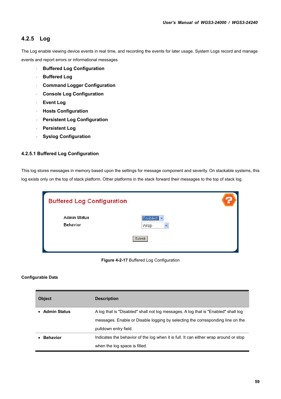 5 log | PLANET WGS3-24240 User Manual | Page 59 / 570