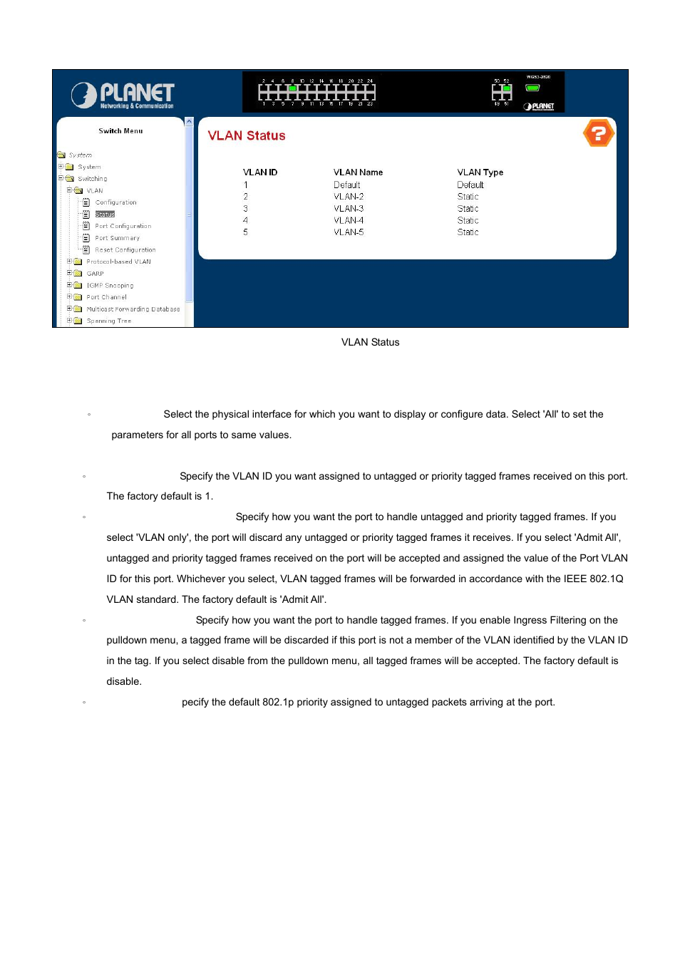 PLANET WGS3-2820 User Manual | Page 101 / 528