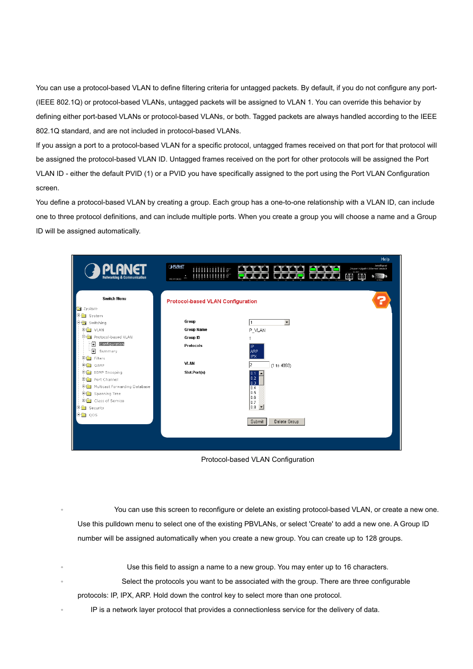 2 protocol-based vlan | PLANET WGS3-2820 User Manual | Page 104 / 528