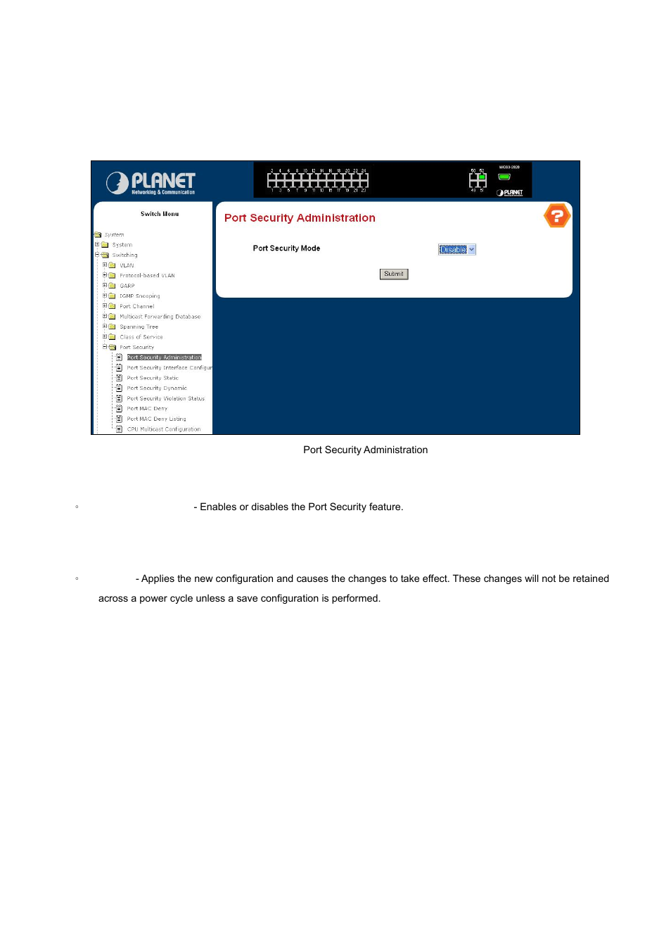 3 port security | PLANET WGS3-2820 User Manual | Page 106 / 528