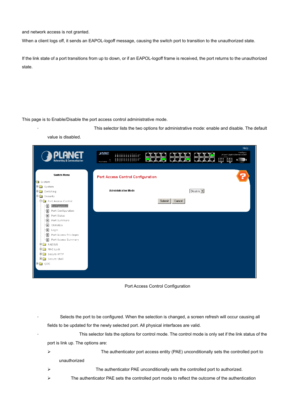 1 port access control | PLANET WGS3-2820 User Manual | Page 148 / 528