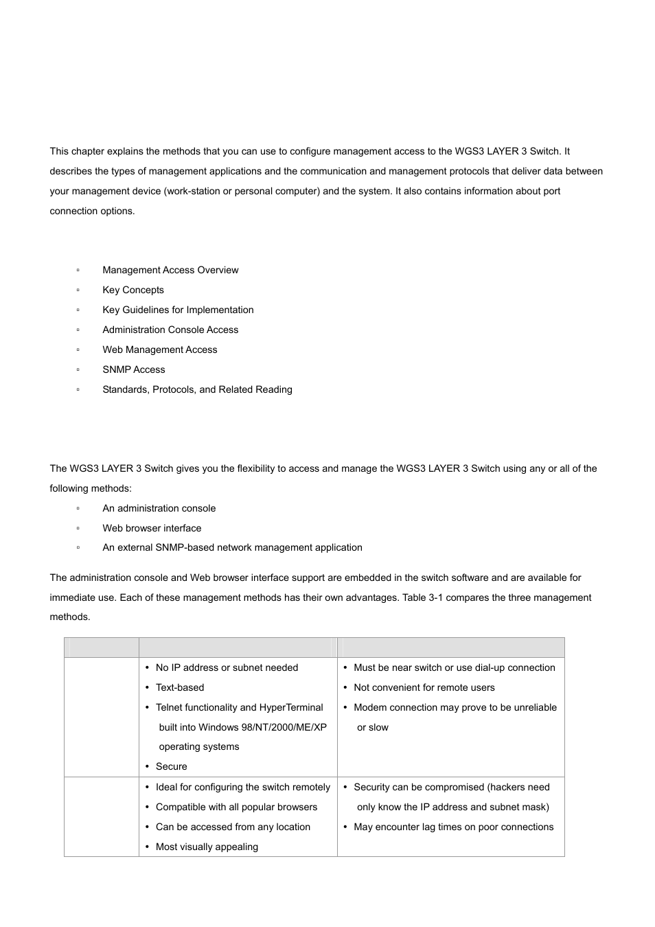 Configuration, 1 management access overview | PLANET WGS3-2820 User Manual | Page 31 / 528