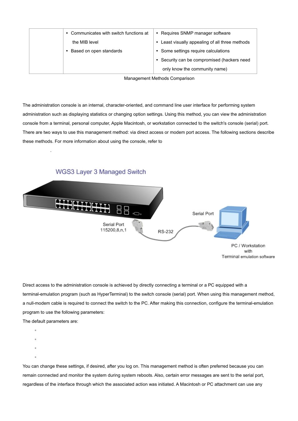 1 administration console, 2 direct access | PLANET WGS3-2820 User Manual | Page 32 / 528