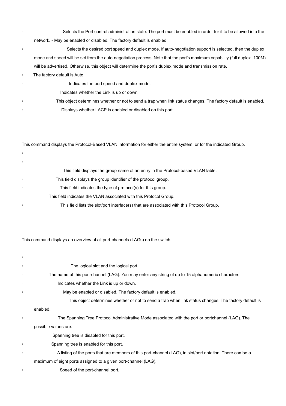 47 show port protocol, 48 show port-channel | PLANET WGS3-2820 User Manual | Page 363 / 528