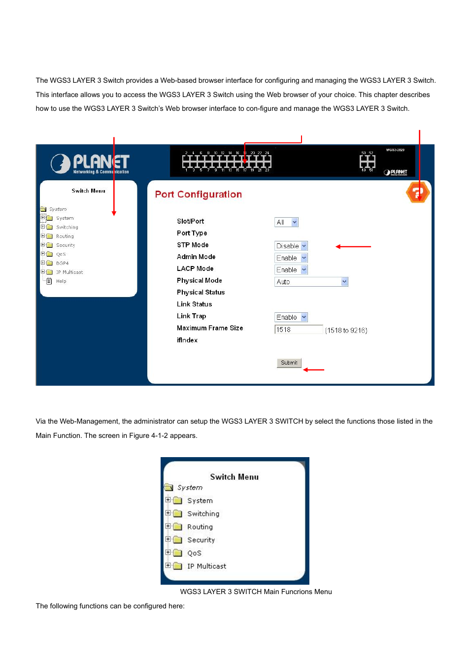 1 main menu | PLANET WGS3-2820 User Manual | Page 37 / 528