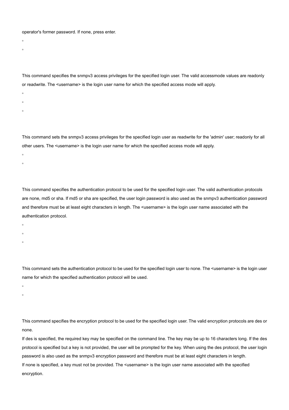 6 users snmpv3 accessmode, 7 users snmpv3 authentication, 8 users snmpv3 encryption | PLANET WGS3-2820 User Manual | Page 376 / 528