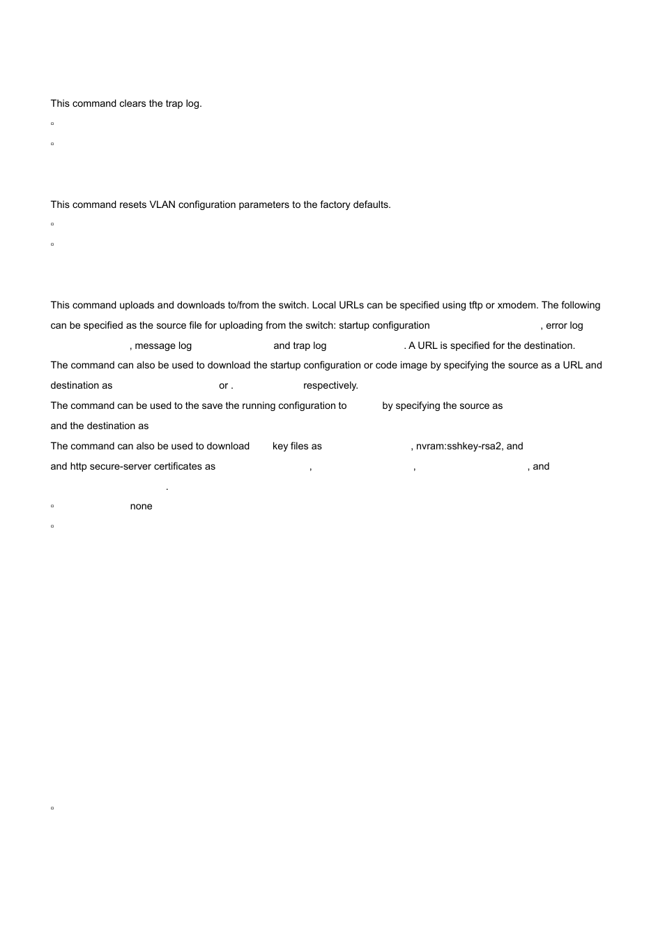 6 clear traplog, 7 clear vlan, 8 copy | PLANET WGS3-2820 User Manual | Page 378 / 528