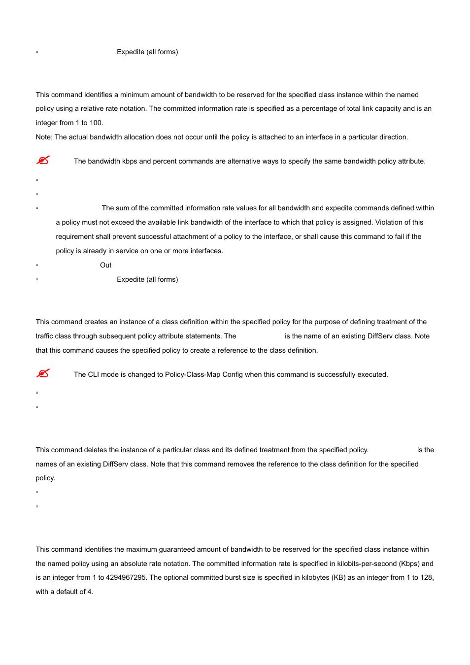 2 bandwidth percent, 3 class, 4 expedite kbps | PLANET WGS3-2820 User Manual | Page 390 / 528