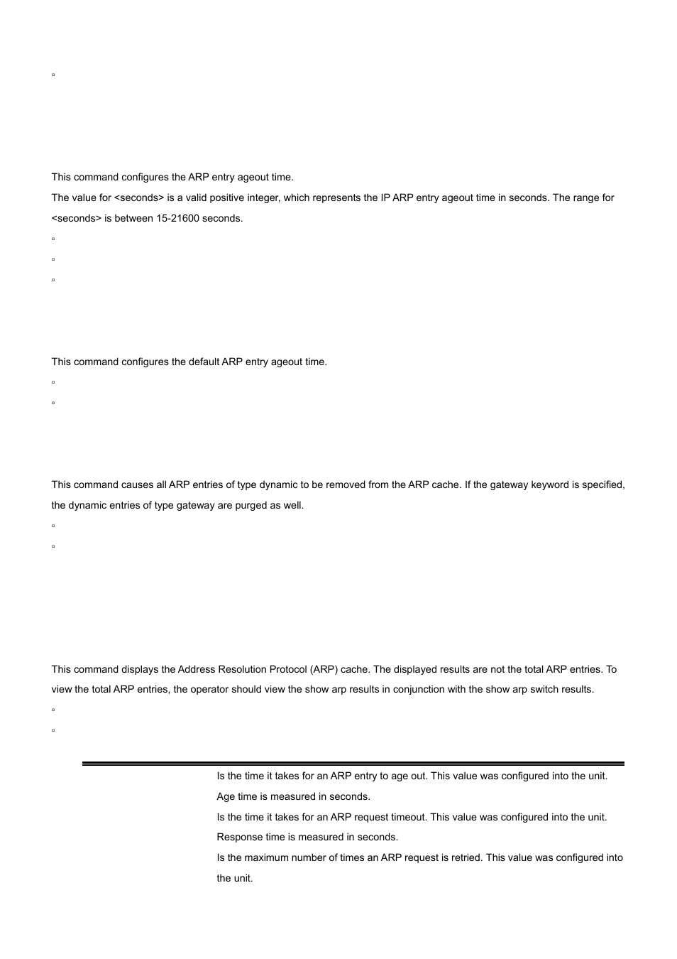 14 arp timeout, 15 no arp timeout, 16 clear arp-cache | 17 show arp | PLANET WGS3-2820 User Manual | Page 431 / 528