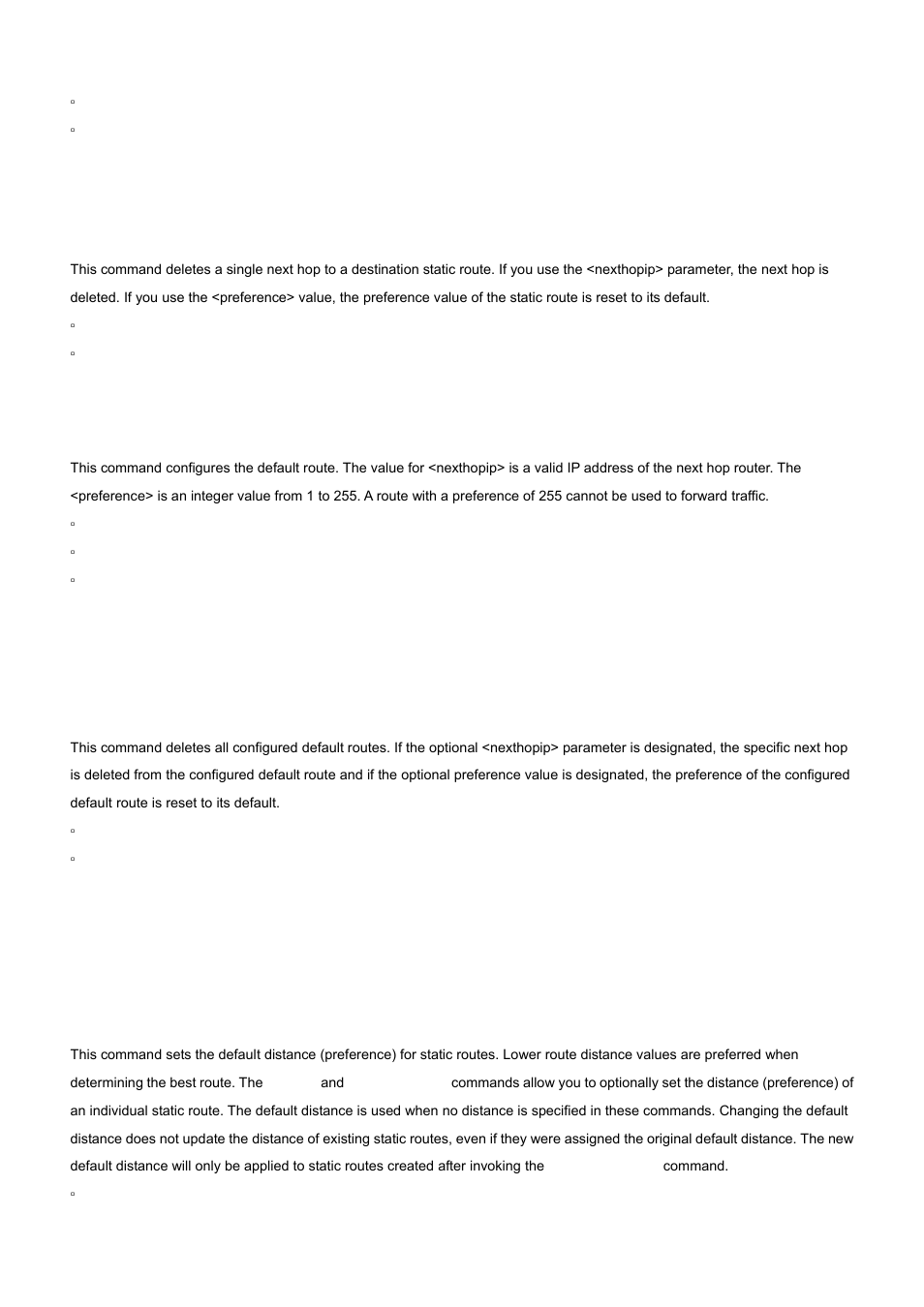 8 no ip route, 9 ip route default, 10 no ip route default | 11 ip route distance | PLANET WGS3-2820 User Manual | Page 435 / 528