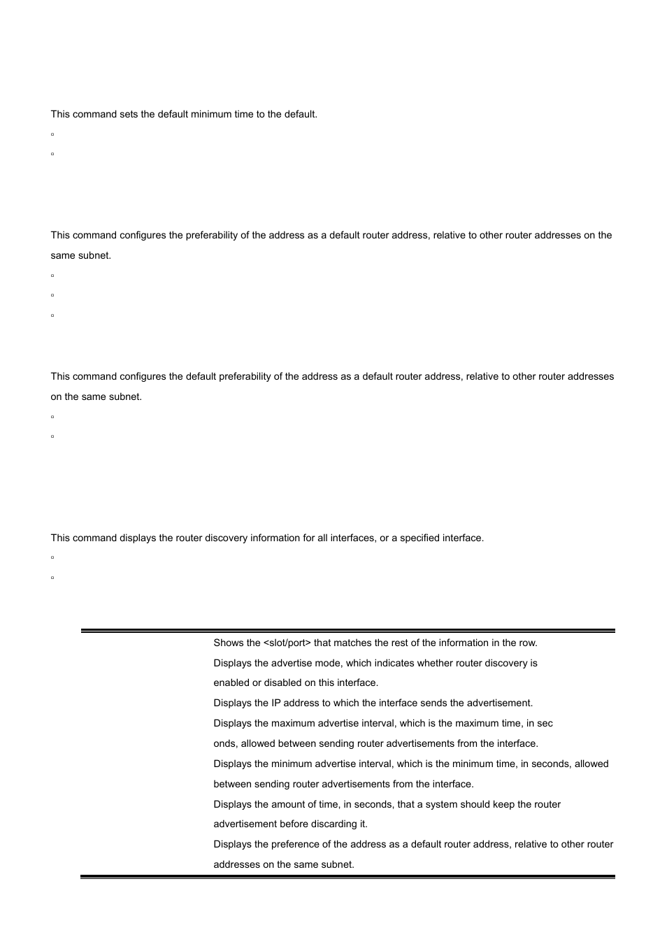 6 ip irdp preference, 7 show ip irdp | PLANET WGS3-2820 User Manual | Page 444 / 528