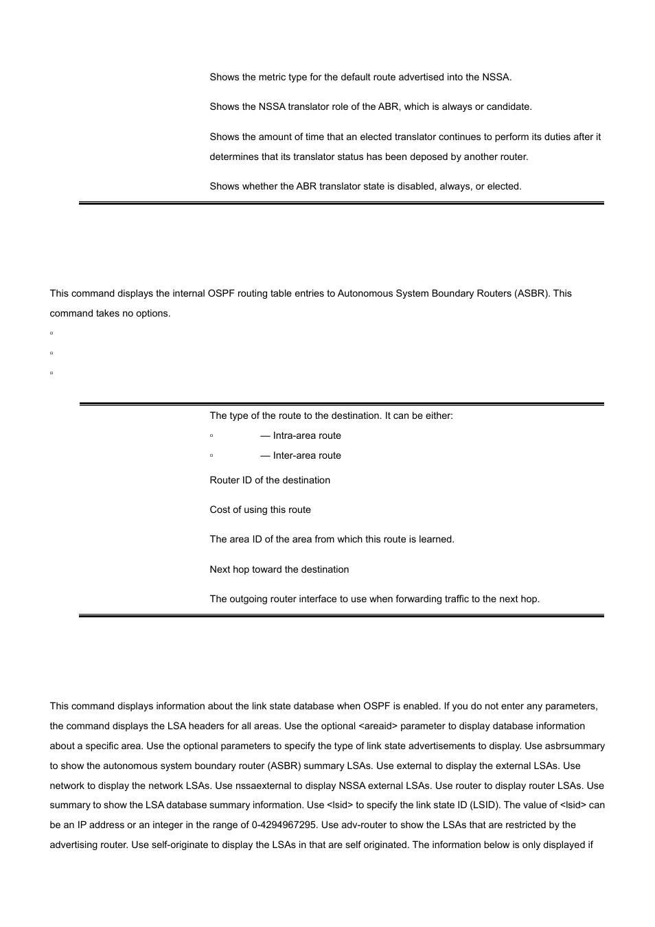 44 show ip ospf asbr, 45 show ip ospf database | PLANET WGS3-2820 User Manual | Page 469 / 528