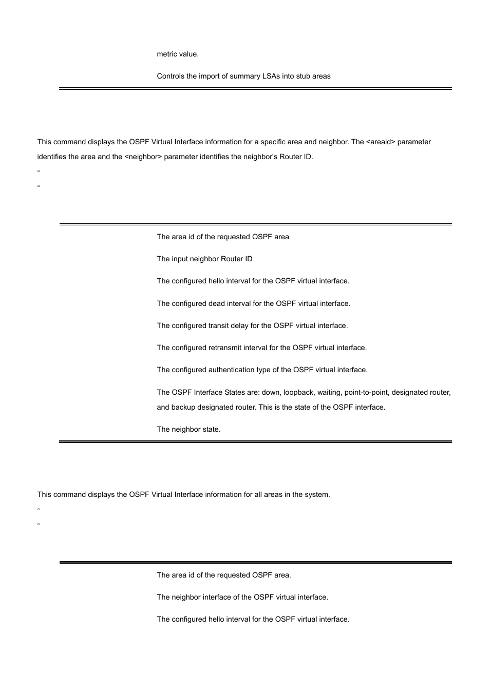 55 show ip ospf virtual-link, 56 show ip ospf virtual-link brief | PLANET WGS3-2820 User Manual | Page 478 / 528