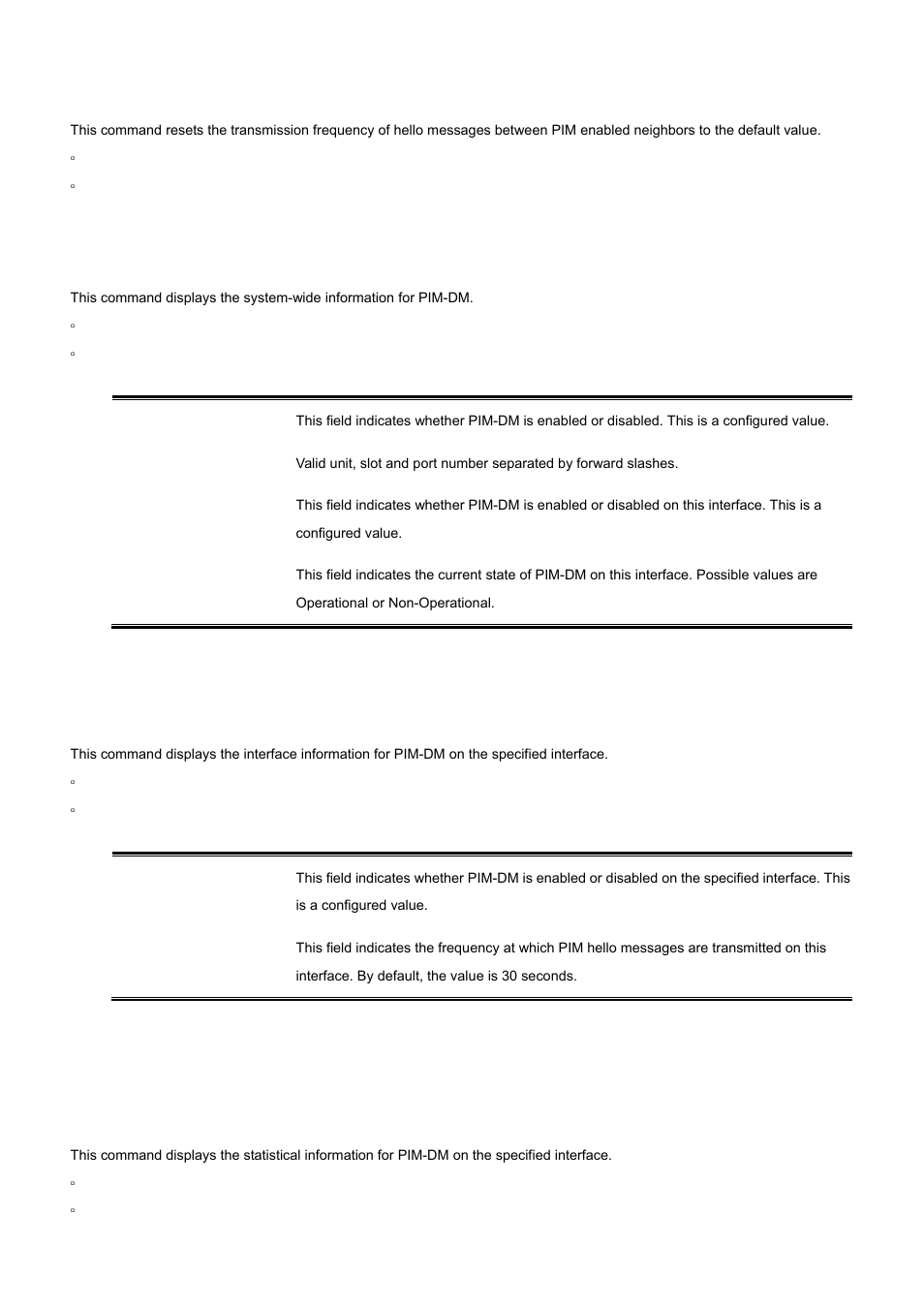 4 show ip pimdm, 5 show ip pimdm interface, 6 show ip pimdm interface stats | No ip pimdm query-interval | PLANET WGS3-2820 User Manual | Page 510 / 528