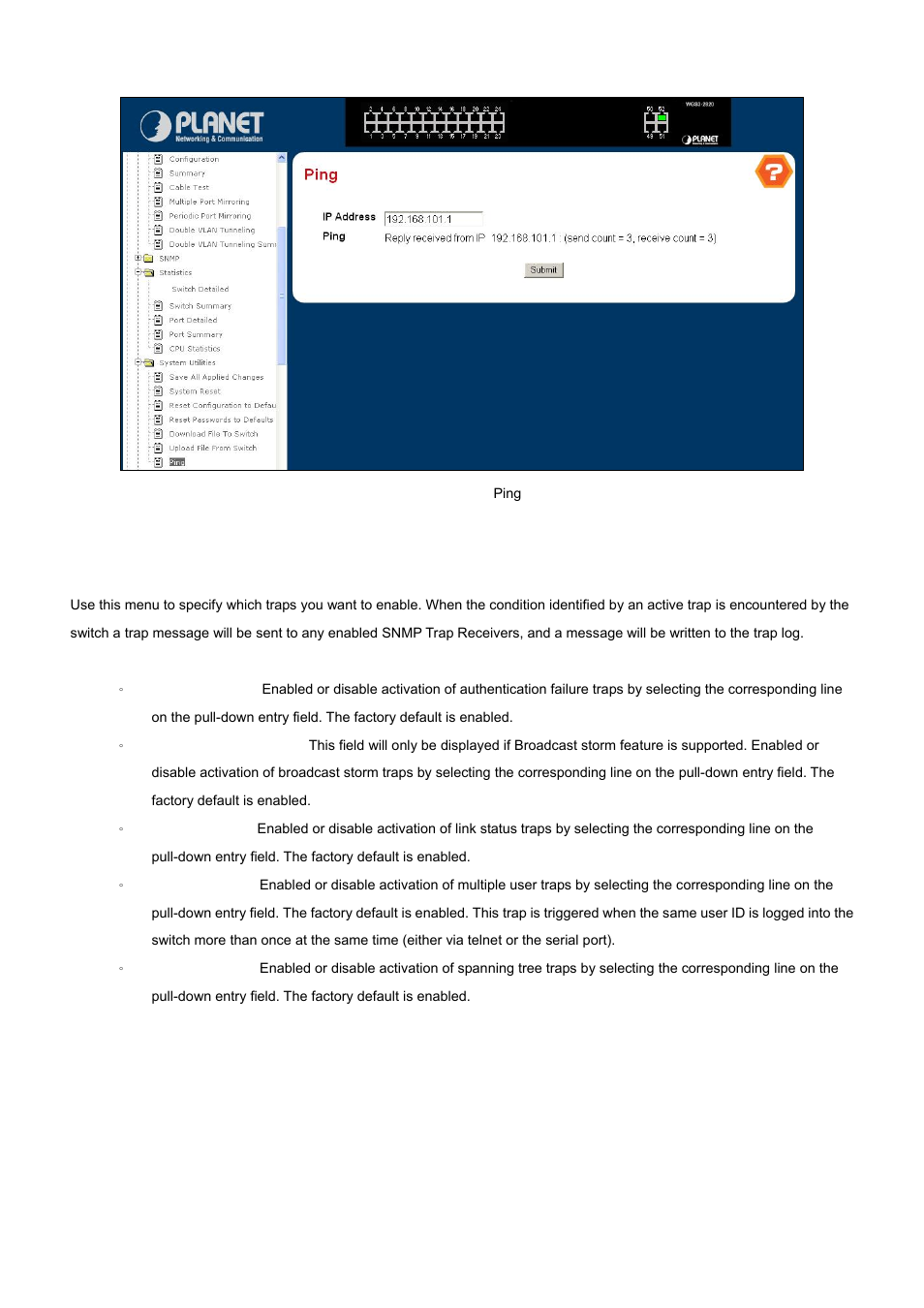 10 trap management | PLANET WGS3-2820 User Manual | Page 81 / 528