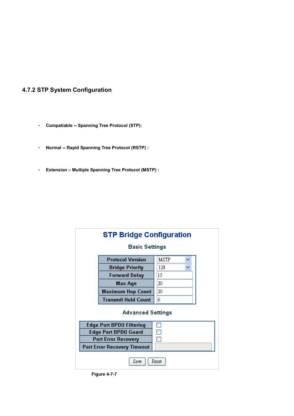 2 stp system configuration | PLANET WGSD-10020 User Manual | Page 141 / 556