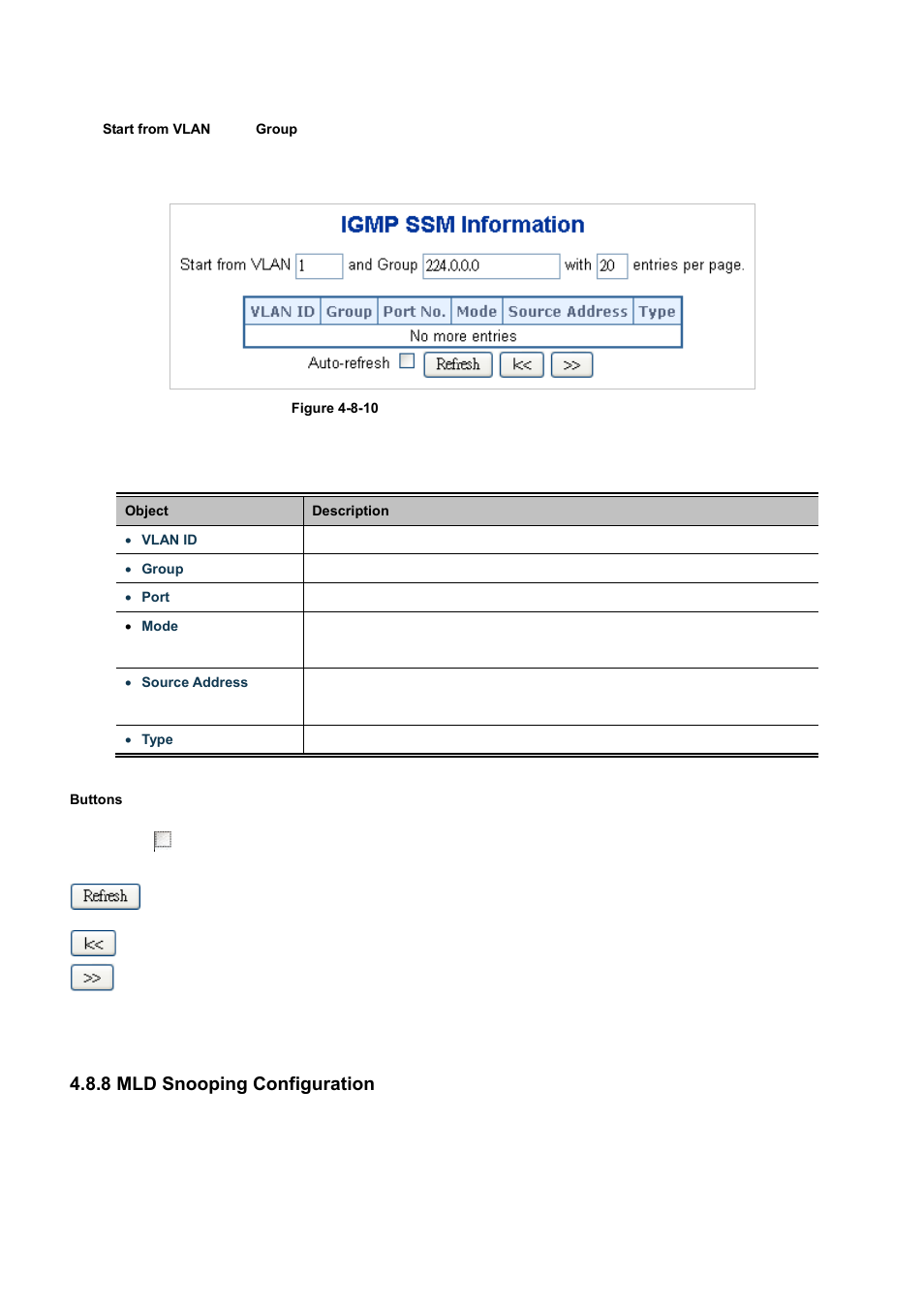 8 mld snooping configuration | PLANET WGSD-10020 User Manual | Page 164 / 556