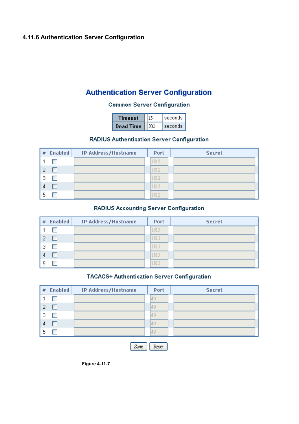6 authentication server configuration | PLANET WGSD-10020 User Manual | Page 240 / 556