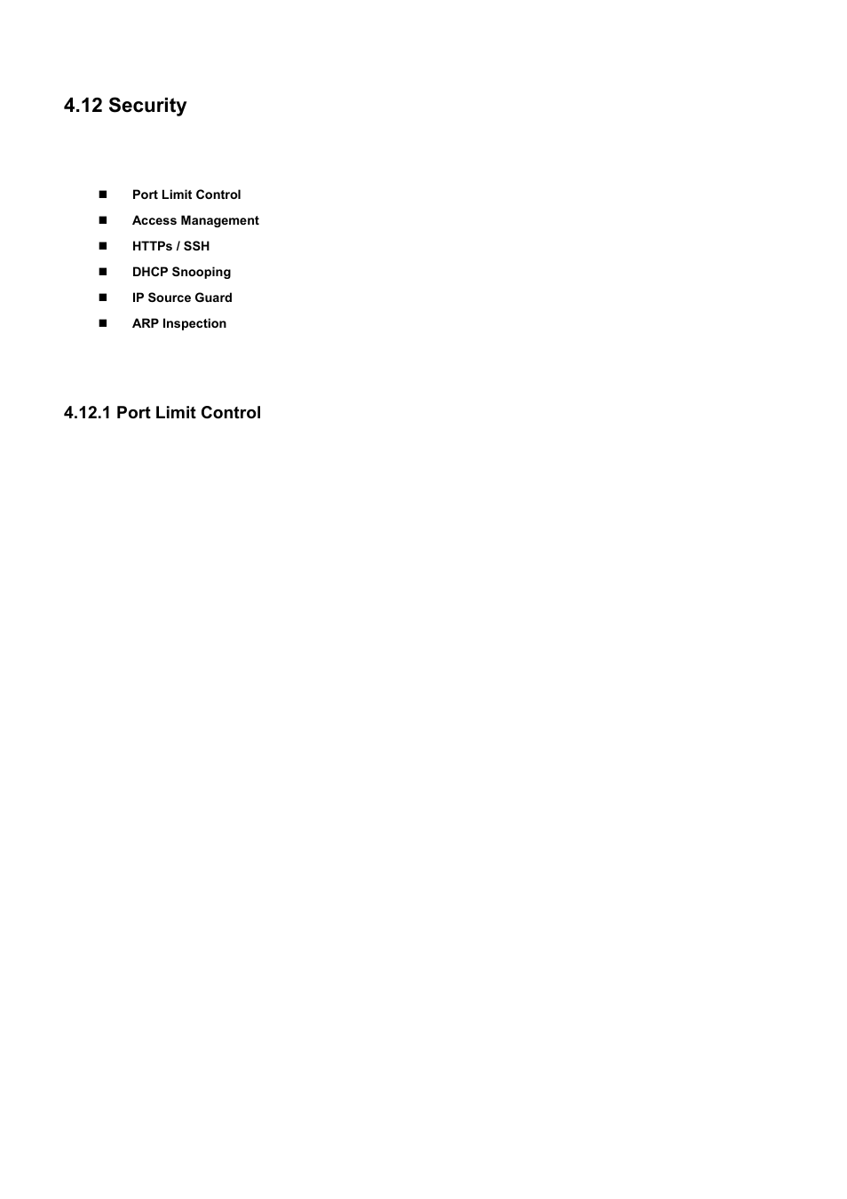 12 security, 1 port limit control | PLANET WGSD-10020 User Manual | Page 259 / 556