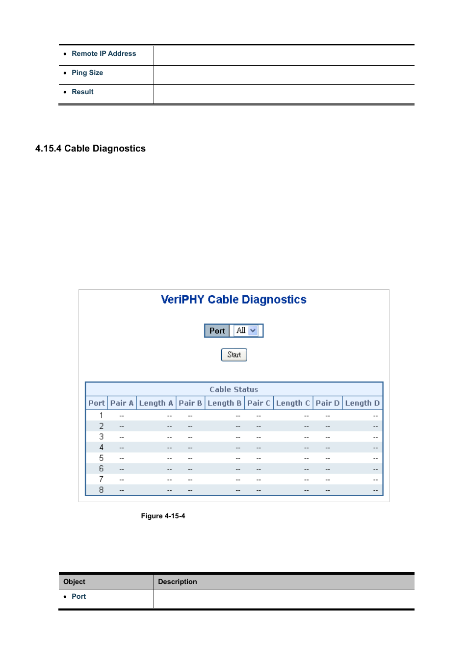 4 cable diagnostics | PLANET WGSD-10020 User Manual | Page 303 / 556